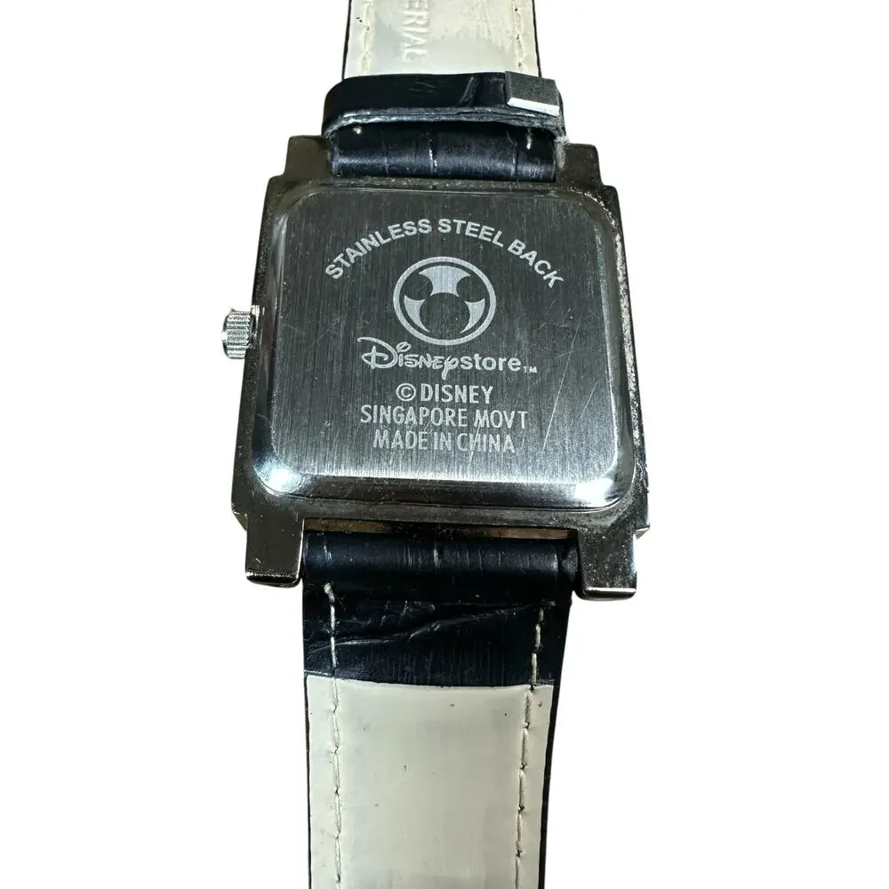 Vintage Disney Mickey Mouse Watch Reptile Print Band Swarovski Type Crystals